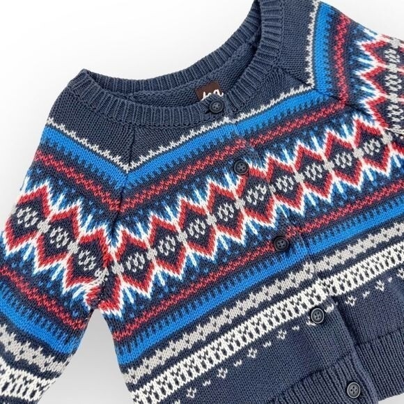 TEA Collection Children's NWT Cardigan Fair Isle Button-Up size S (4-5 Years) 4T - Picture 2 of 6